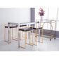 LumiSource Fuji 26" Stacker Counter Stool with Black Upholstery in Gold (Set of 2), , large