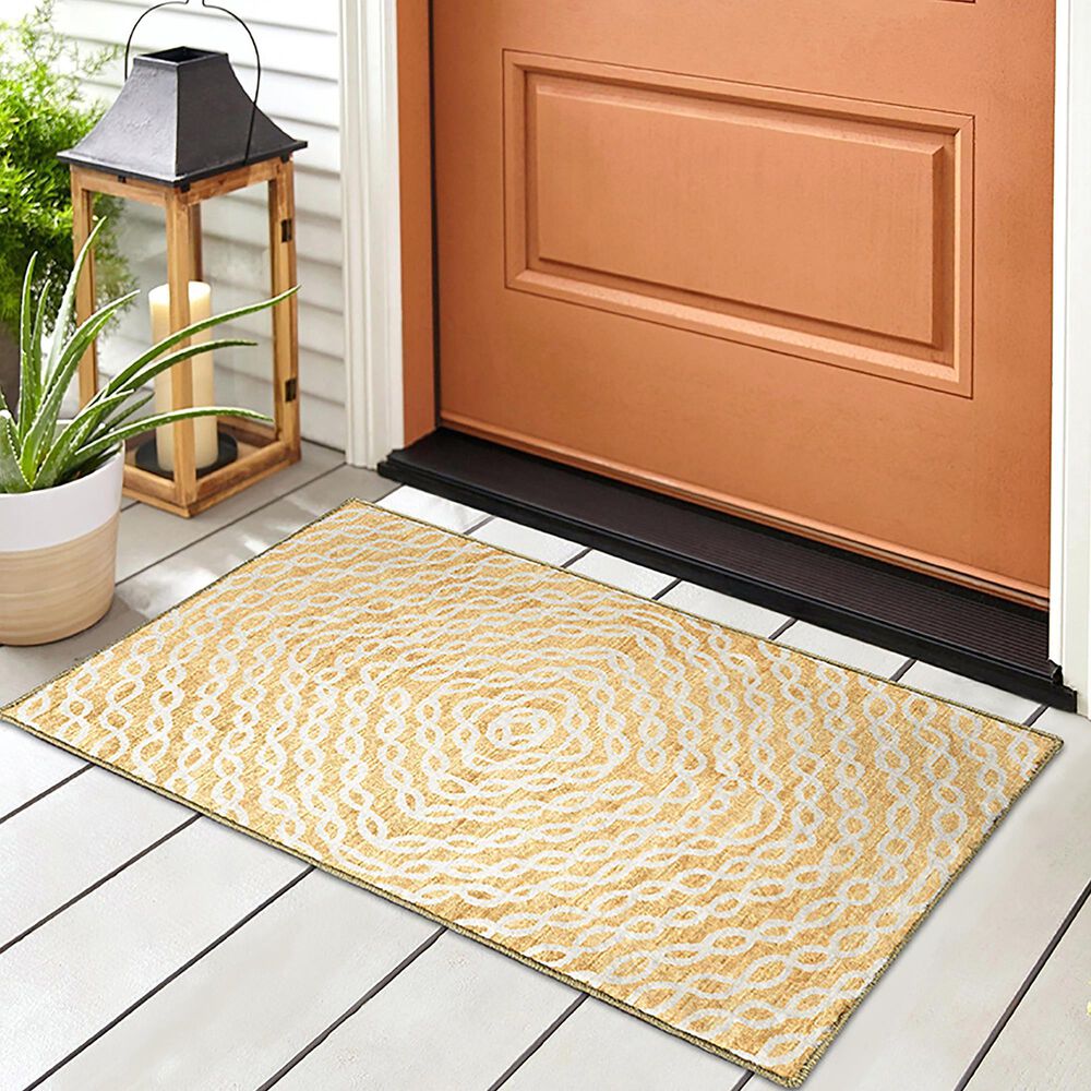 Dalyn Rug Company Brisbane Geometric 1&#39;8&quot; x 2&#39;6&quot; Gold Area Rug, , large