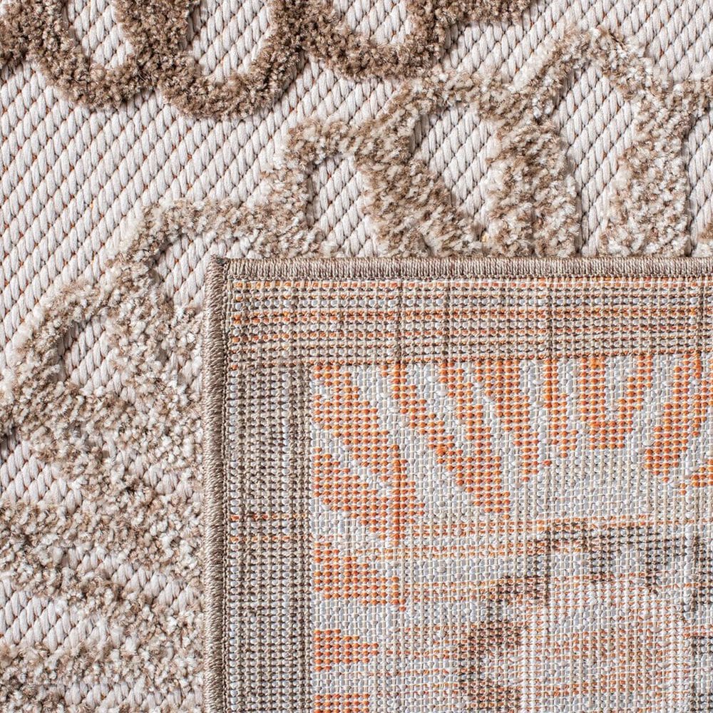 Safavieh Cabana CBN676C 4&#39;5&quot; x 6&#39;5&quot; Beige and Orange Indoor/Outdoor Area Performance Rug, , large