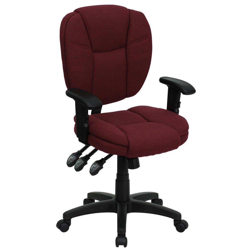 Flash Furniture Swivel Task Chair in Burgundy, , large