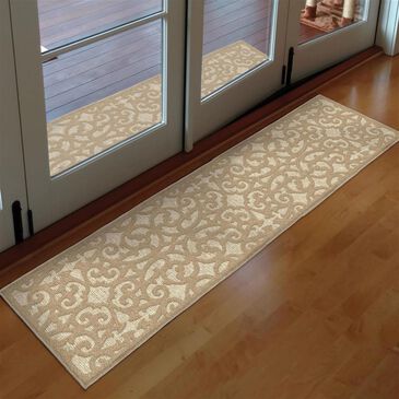 Orian Boucle" Seaborn 1"11" x 7"6" Driftwood Indoor/Outdoor Runner, , large