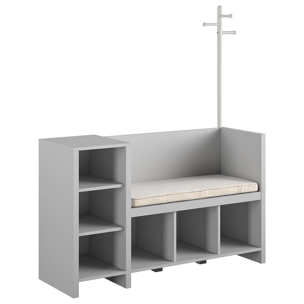 Ameriwood Furniture Tyler Storage Bench & Coat Rack in Dove Gray, , large