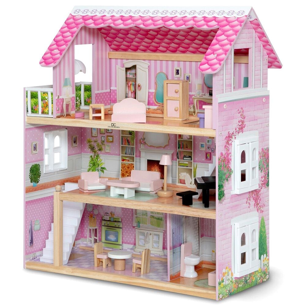 Delta Children Little Gem Dollhouse with 3-Story and 4 Rooms in Multicolor, , large