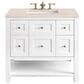 James Martin Vanities Breckenridge 36" Single Bathroom Vanity in Bright White with 3 cm Eternal Marfil Quartz Top and Rectangular Sink, , large