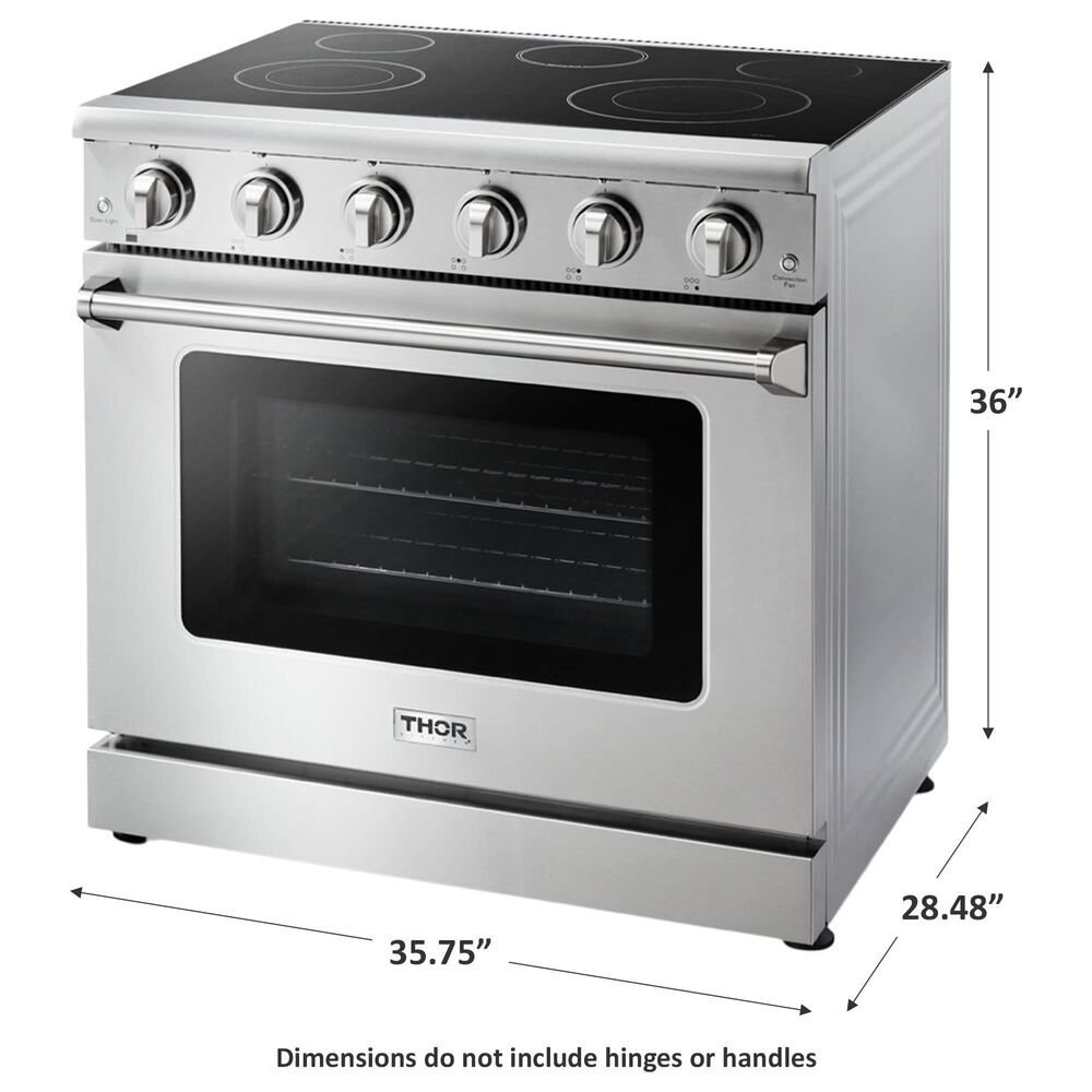 Thor Kitchen 36&quot; Professional Electric Range in Stainless Steel, , large