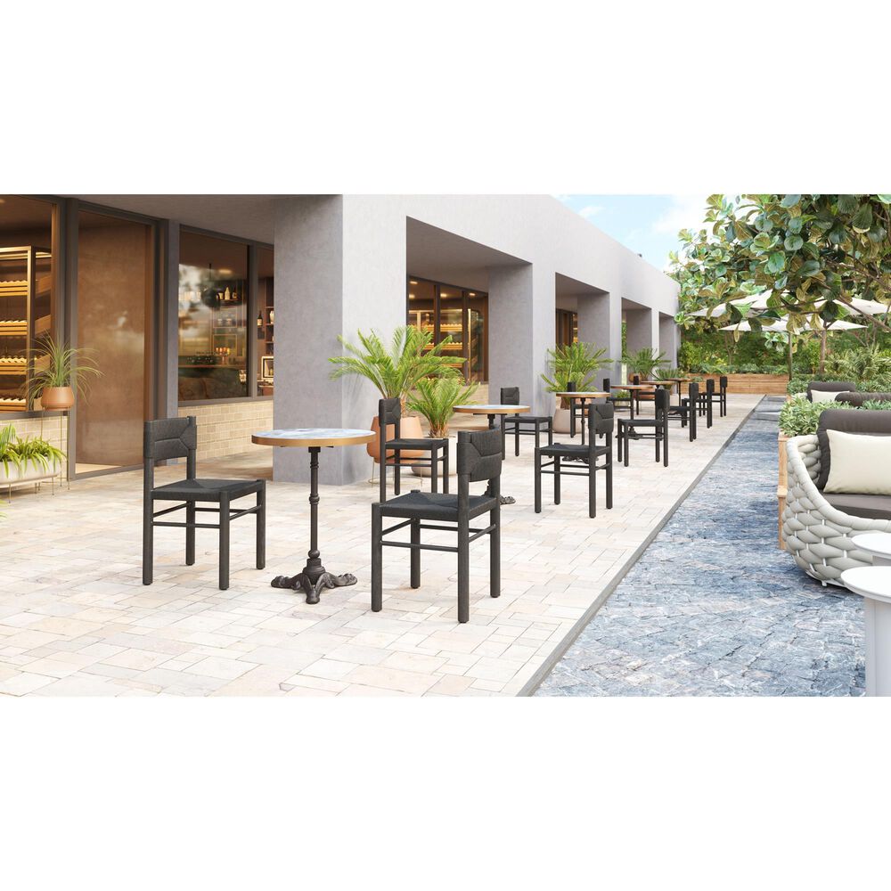 Zuo Modern Gazebo 24" Round Dining Table Black, Gold and Gray - Table Only, , large