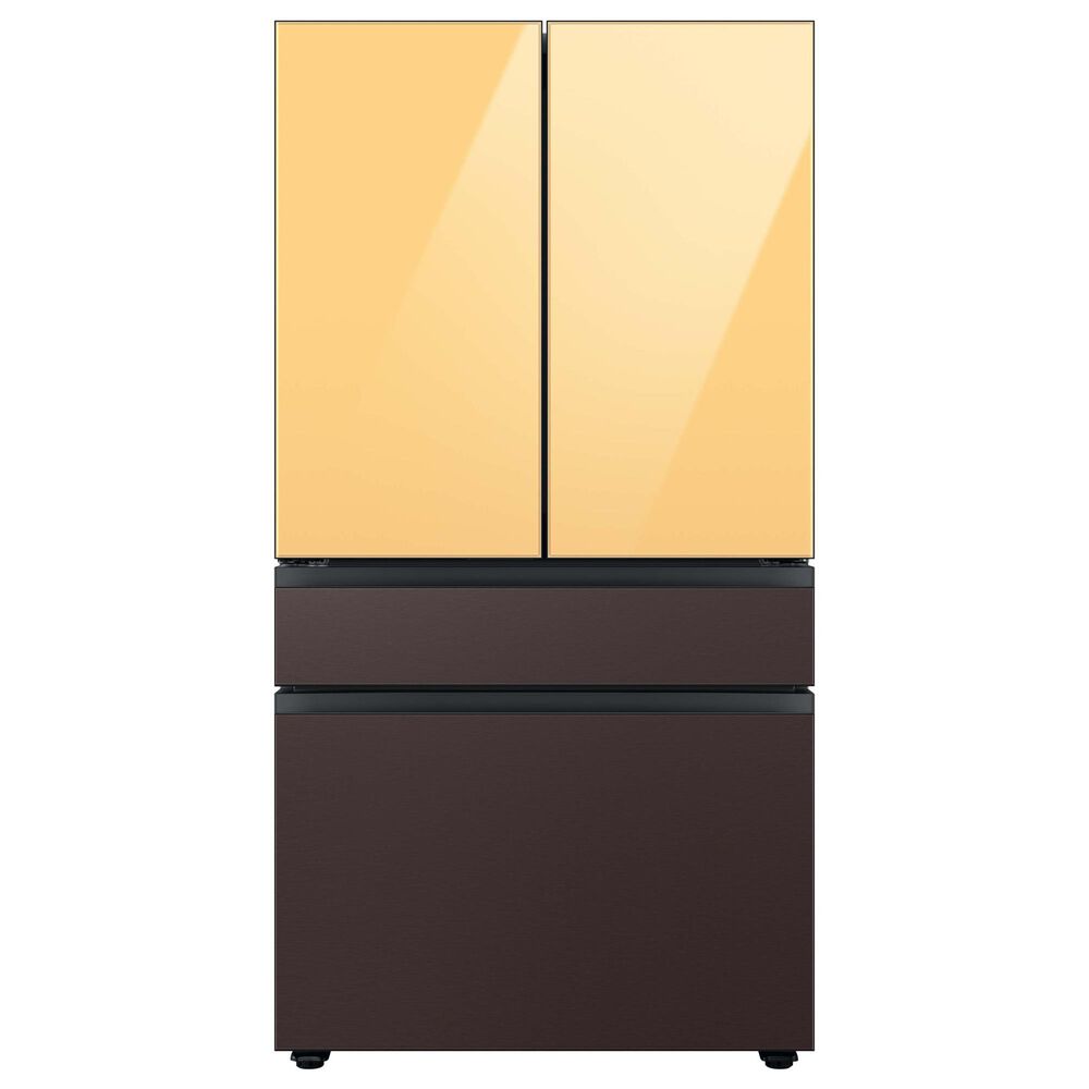 Samsung Bespoke 4-Door French Door Refrigerator Top Panel in Sunrise Yellow Glass, , large