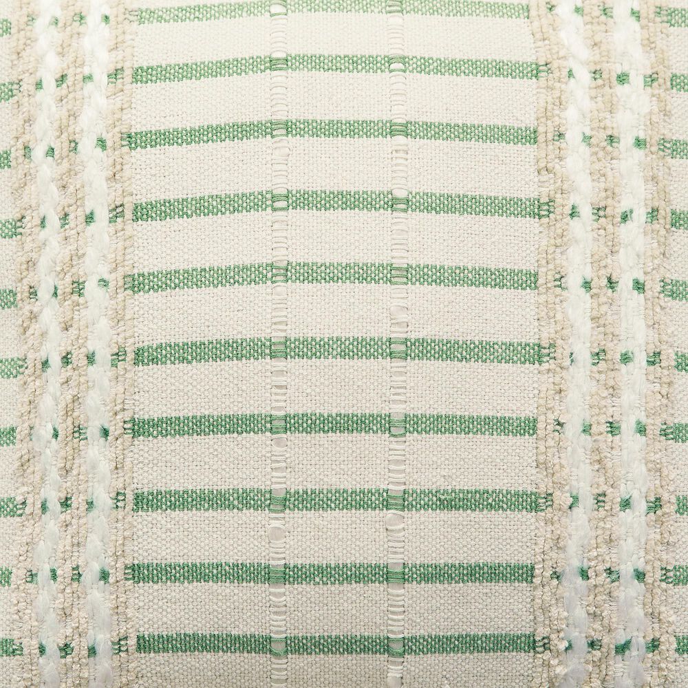 Ashley Rowton 20&quot; Square Throw Pillow in White, Green and Tan, , large