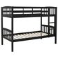 Linon Home Decor Perryton Twin Over Twin Bunk Bed in Sleek Black, , large