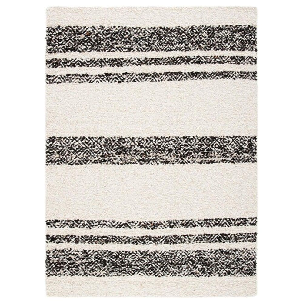 Safavieh Natura NAT328Z 5" x 8" Black and Ivory Area Rug, , large