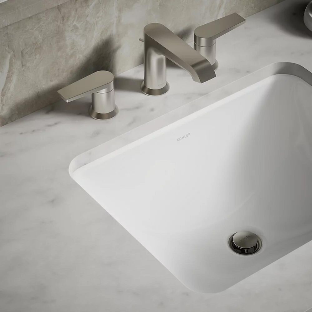 Kohler Caxton Rectangular Undermount Bathroom Sink in White, , large