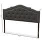Baxton Studio Edith Queen Upholstered Panel Headboard in Dark Grey, , large