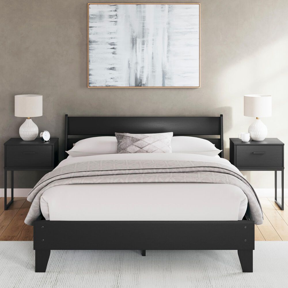 Ashley Socalle Queen Platform Bed in Matte Black, , large