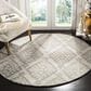 Safavieh Micro-Loop Geometric 5" Round Light Grey Area Rug, , large