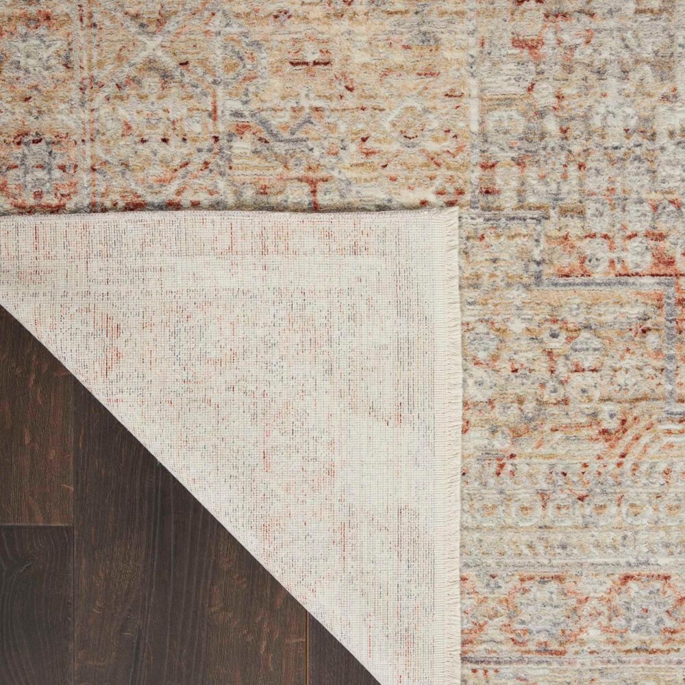 Nourison Lustrous Weave LUW02 2&#39;2&quot; x 7&#39;6&quot; Gray and Brick Runner, , large