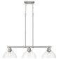Golden Lighting Duncan 3-Light Pendant with Clear Shade in Pewter, , large
