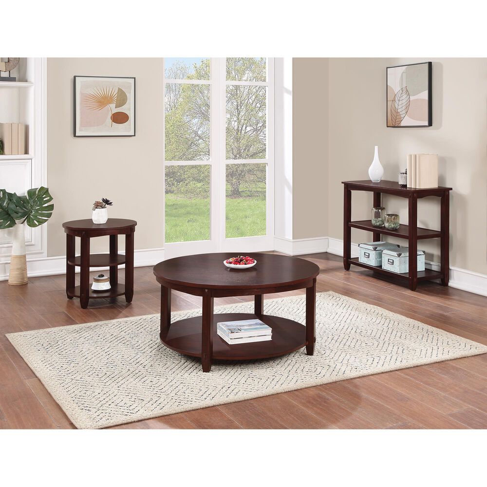 OSP Home Lane Round Coffee Table in Espresso, , large