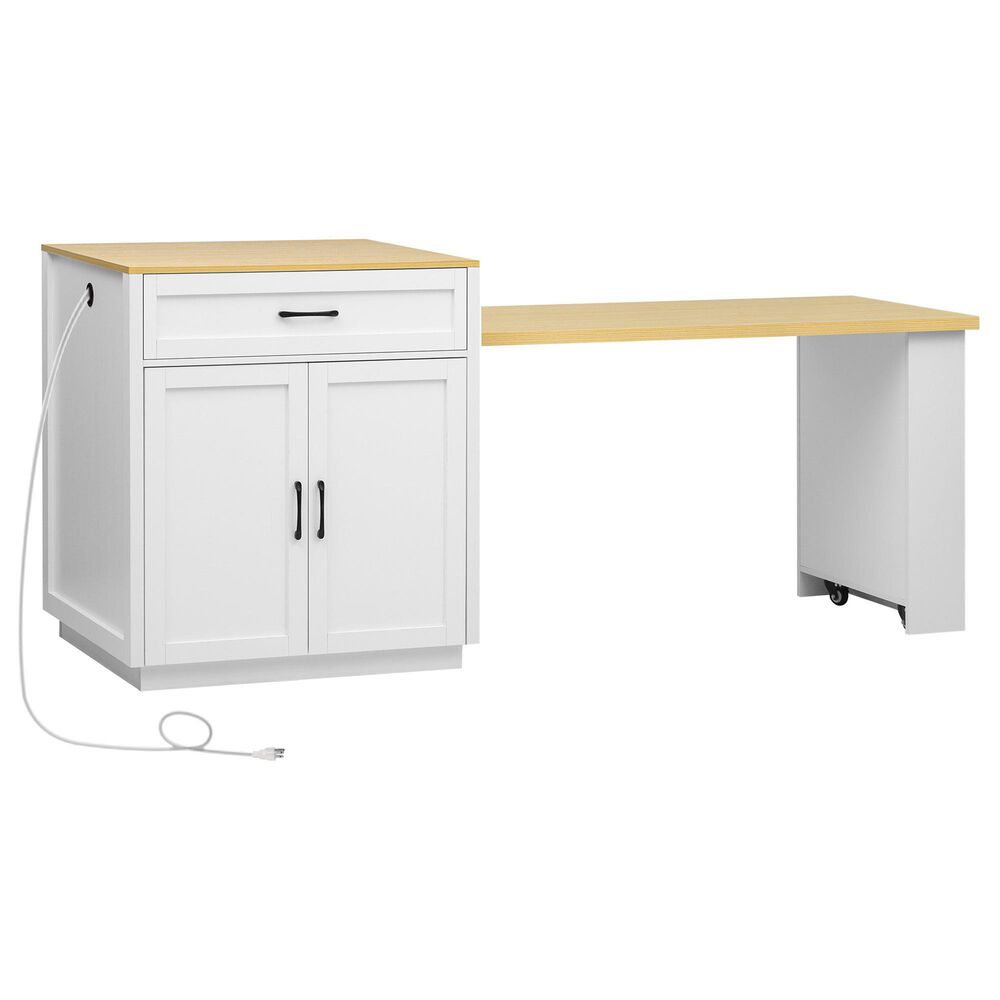 HOMLUX 83" Kitchen Island in White, , large