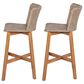 Hearth and Haven Lymington Outdoor Wicker Barstool with Teak Frame in Light Brown (Set of 2), , large