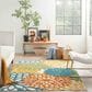 Nourison Aloha 5"3" x 7"5" Turquoise and Multicolor Indoor/Outdoor Area Rug, , large