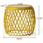 Hearth and Haven Alamera Outdoor Metal Lattice Side Table in Yellow, , large