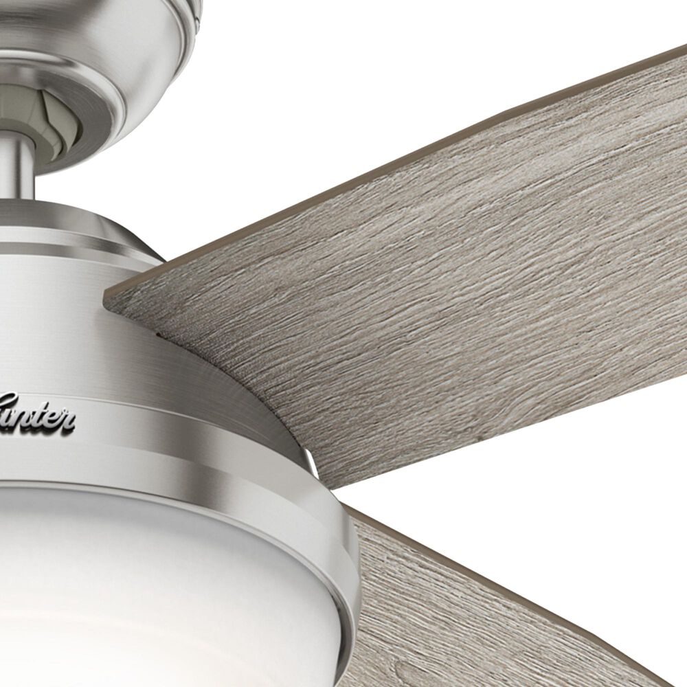 Hunter Dempsey 52&quot; Ceiling Fan with Light in Brushed Nickel, , large