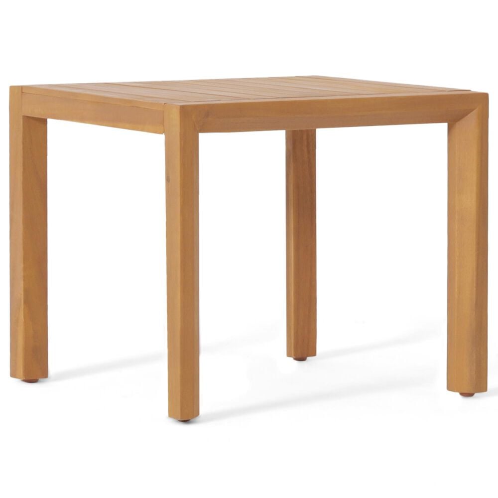 Hearth and Haven Leah 3-Piece Patio Chat Set with Cream Cushion in Teak, , large
