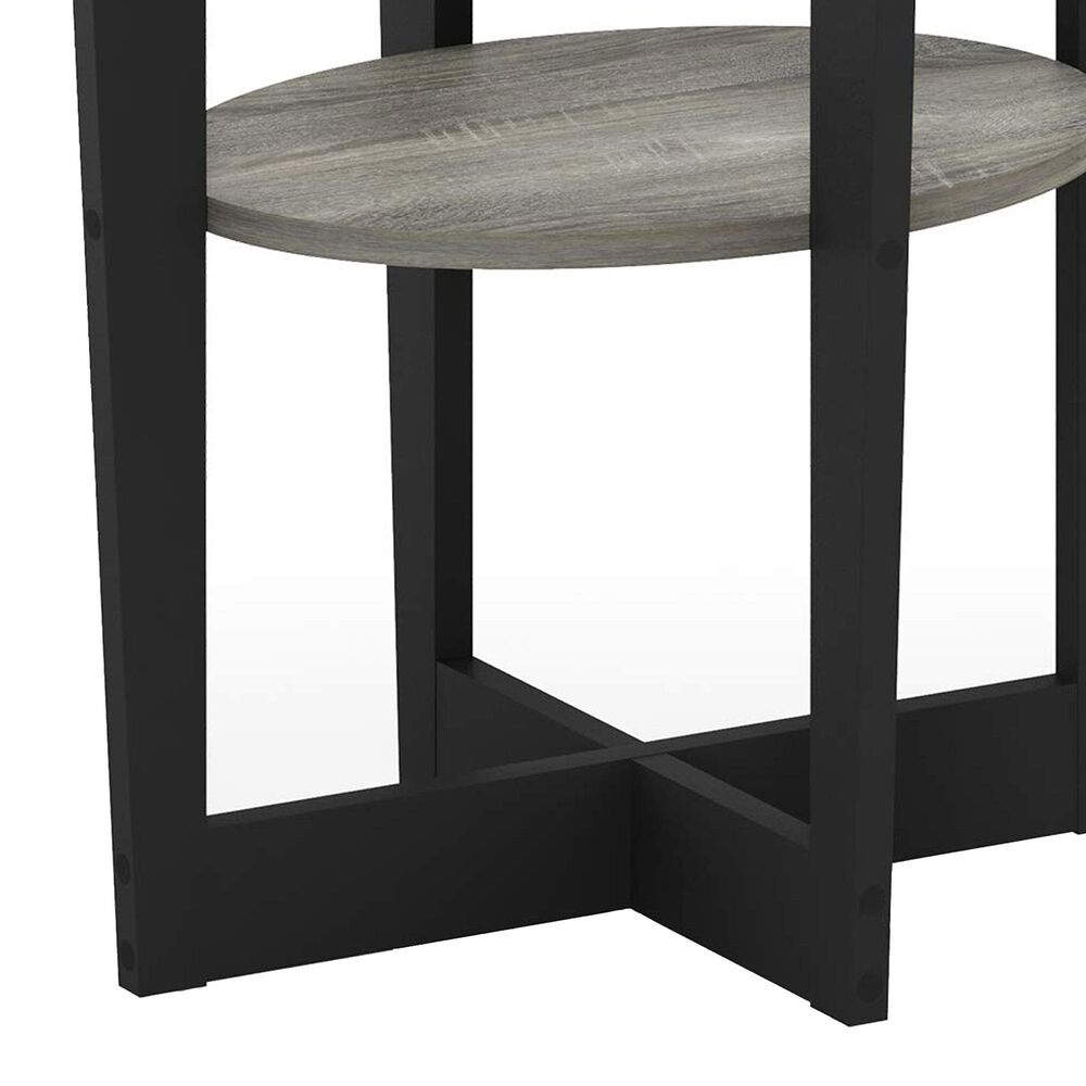 HOMLUX Oval End Table in French Oak and Black, , large