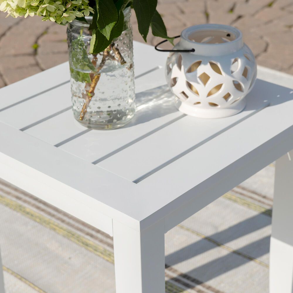 Linon Home Decor Claiborne Square Side Table in White, , large