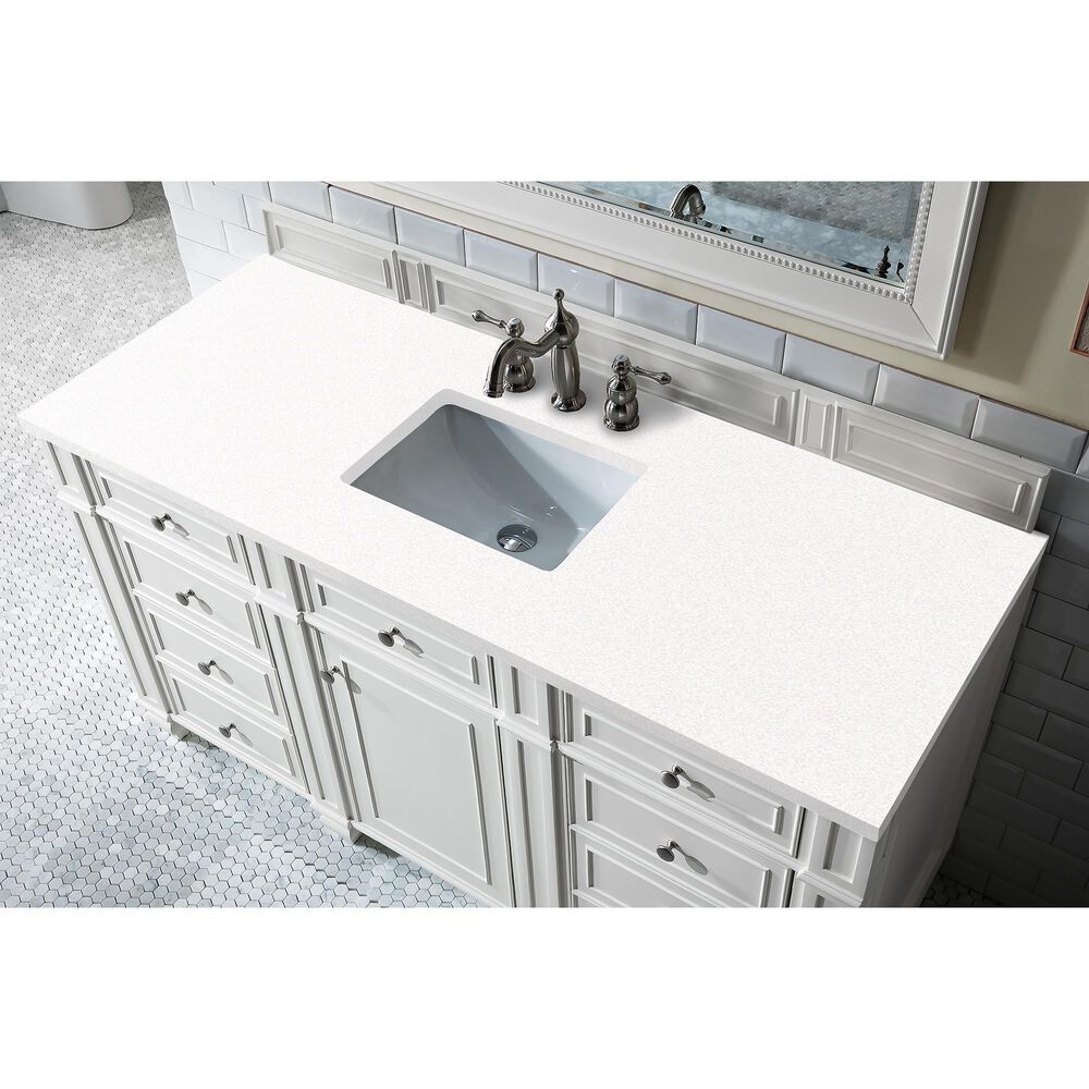 James Martin Vanities Bristol 30" Single Bathroom Vanity in Bright White with 3 cm White Zeus Quartz Top and Rectangular Sink, , large