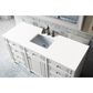 James Martin Vanities Bristol 30" Single Bathroom Vanity in Bright White with 3 cm White Zeus Quartz Top and Rectangular Sink, , large