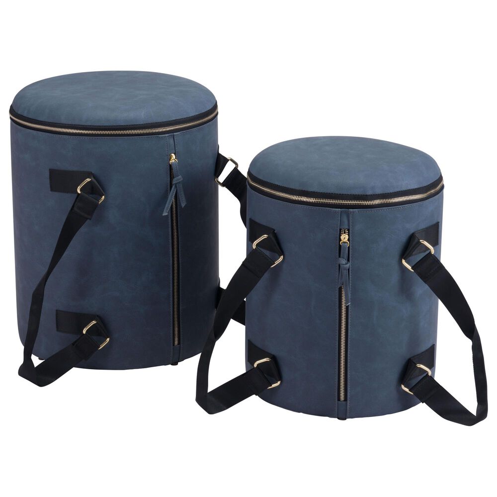Zuo Modern Candice Storage Ottoman in Blue (Set of 2), , large