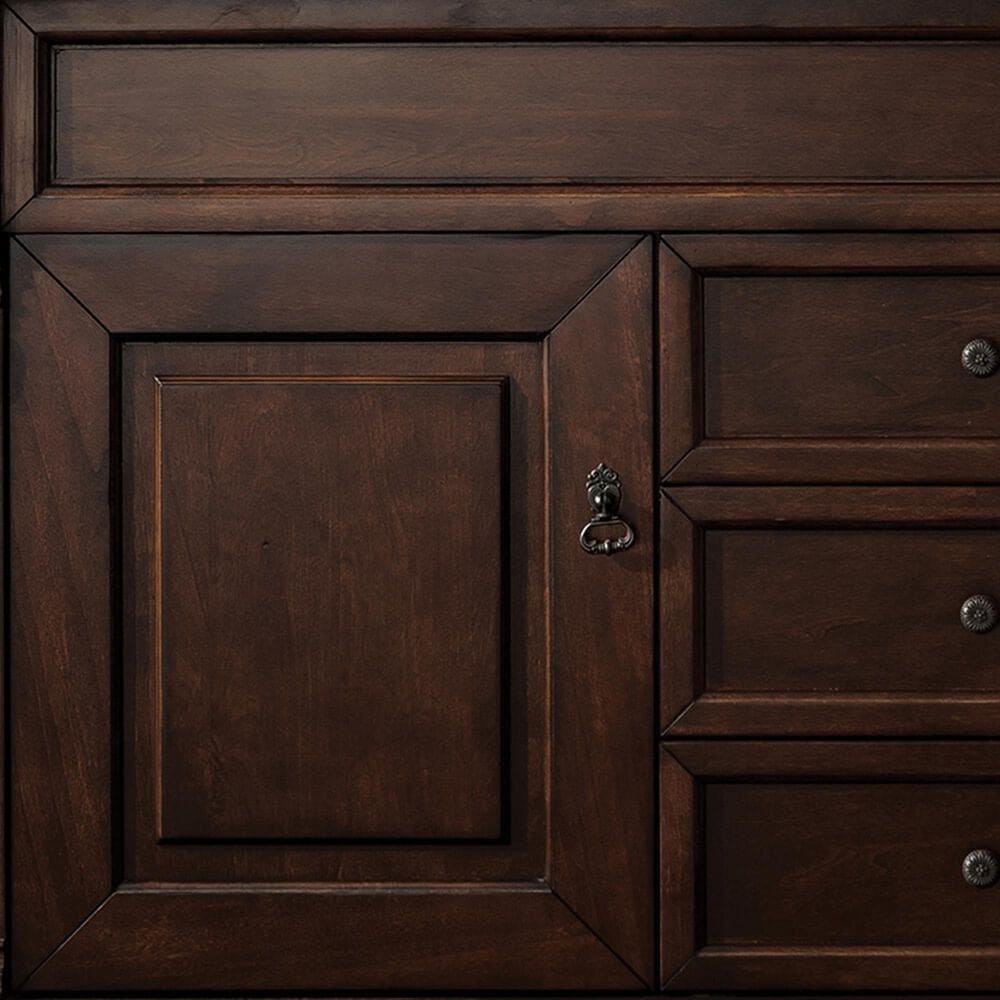 James Martin Vanities Brookfield 60&quot; Double Bathroom Vanity in Burnished Mahogany with 3 cm Lime Delight Quartz Top and Rectangular Sinks, , large