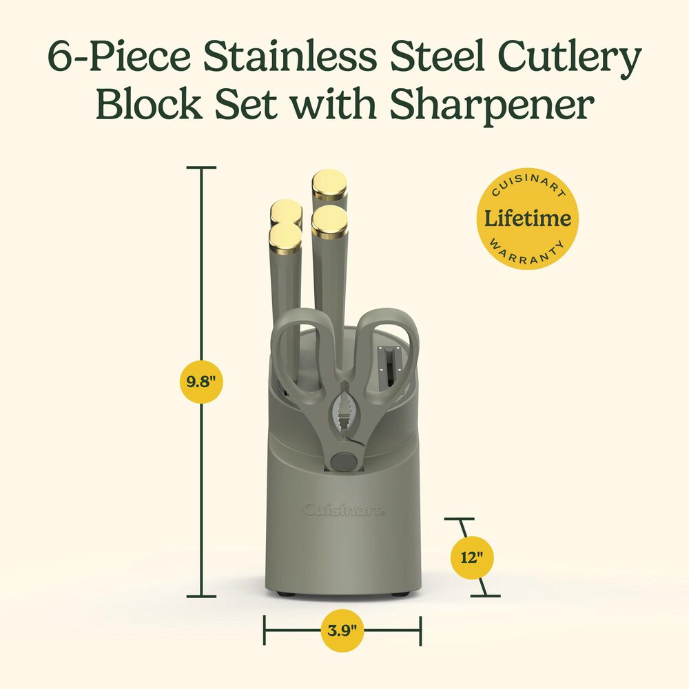 Deal Partners, Inc Artisan Elite Stainless Steel 6-Piece Knife Block Set in Green, , large