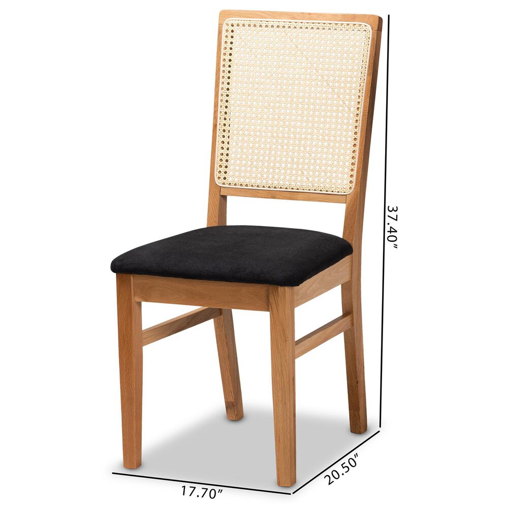 Baxton Studio Idris Side Chair in Oak Brown (Set of 2), , large