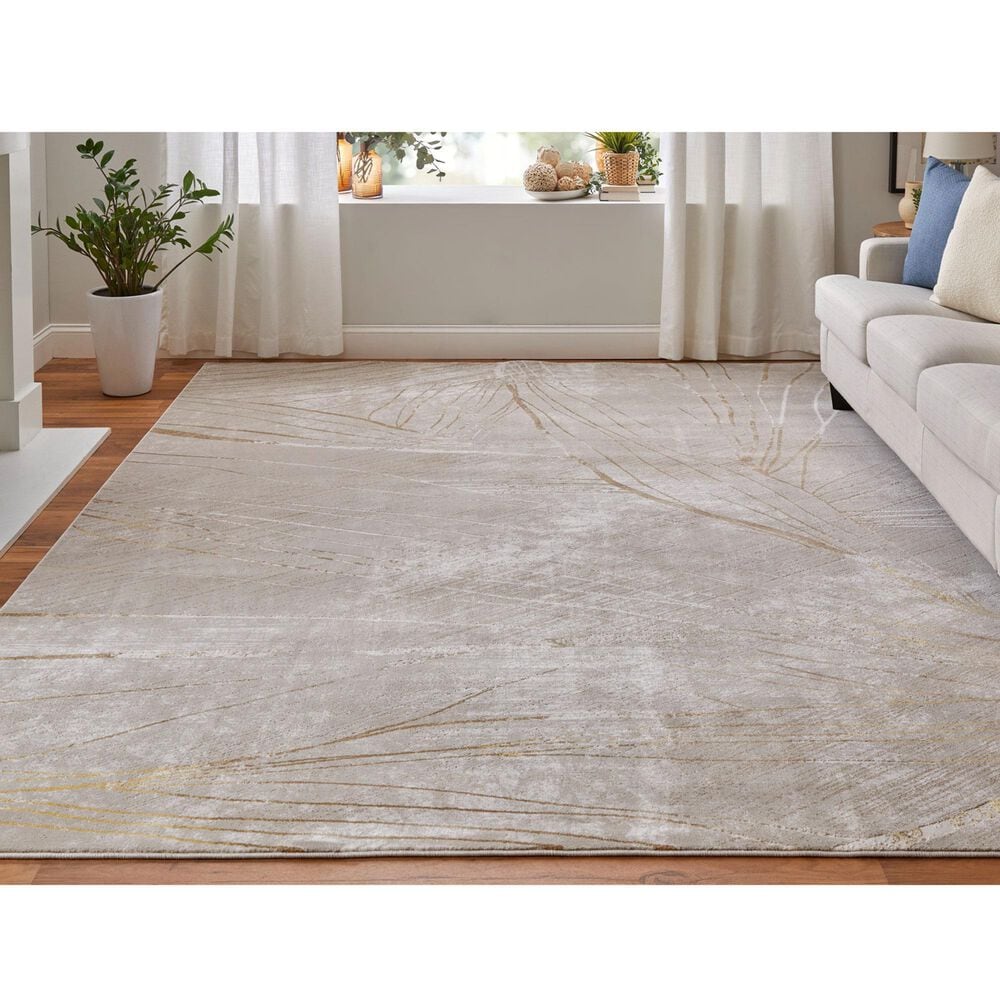 Feizy Waldor 5&#39; x 8&#39; Ivory and Beige Area Rug, , large
