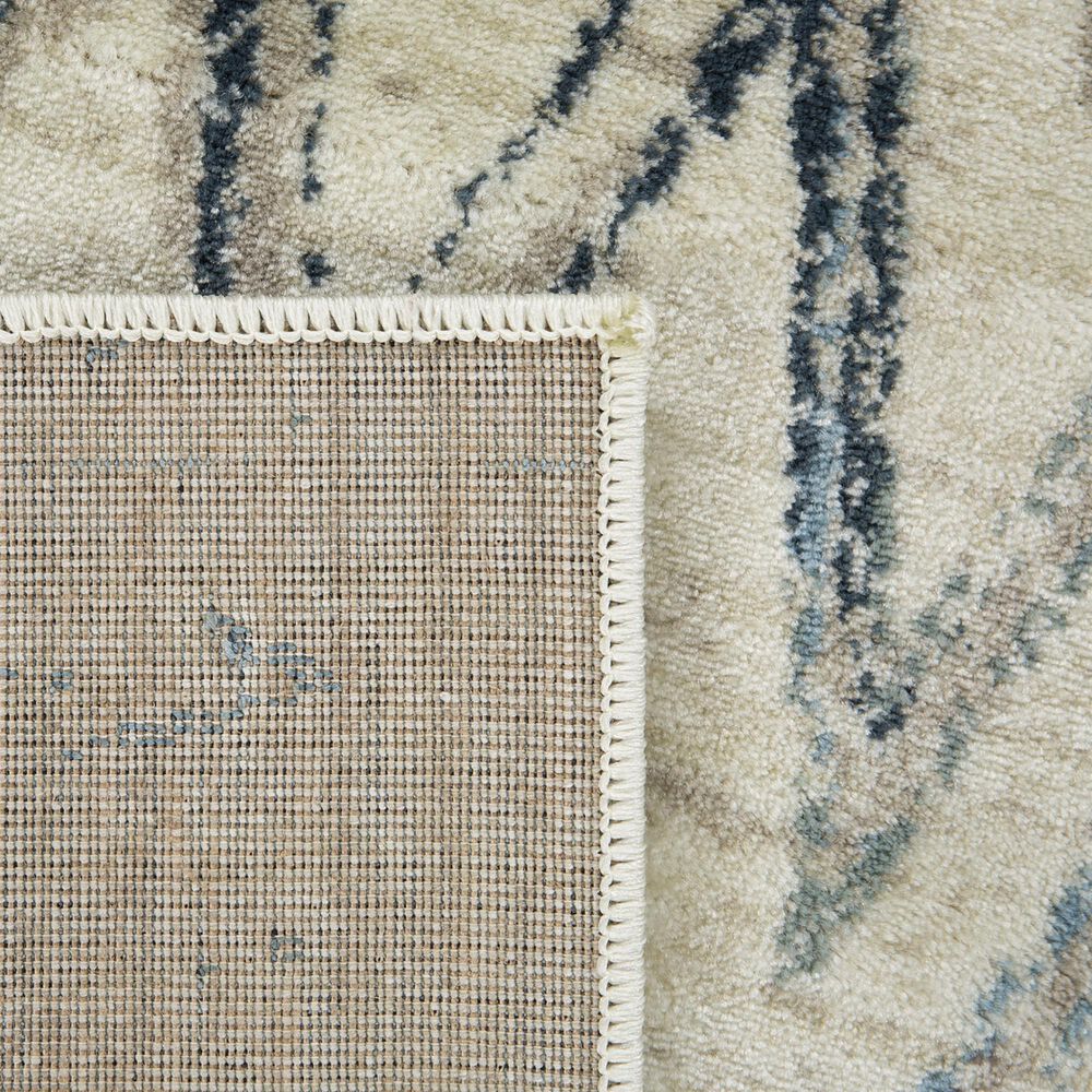 Kas Oriental Rugs Heritage Chevron 2&#39;2&quot; x 7&#39;11&quot; Ivory and Blue Runner, , large