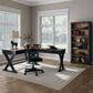 Ashley Wildenauer 3-Piece L-Shape Desk with Bookcase Set in Brown and Black, , large