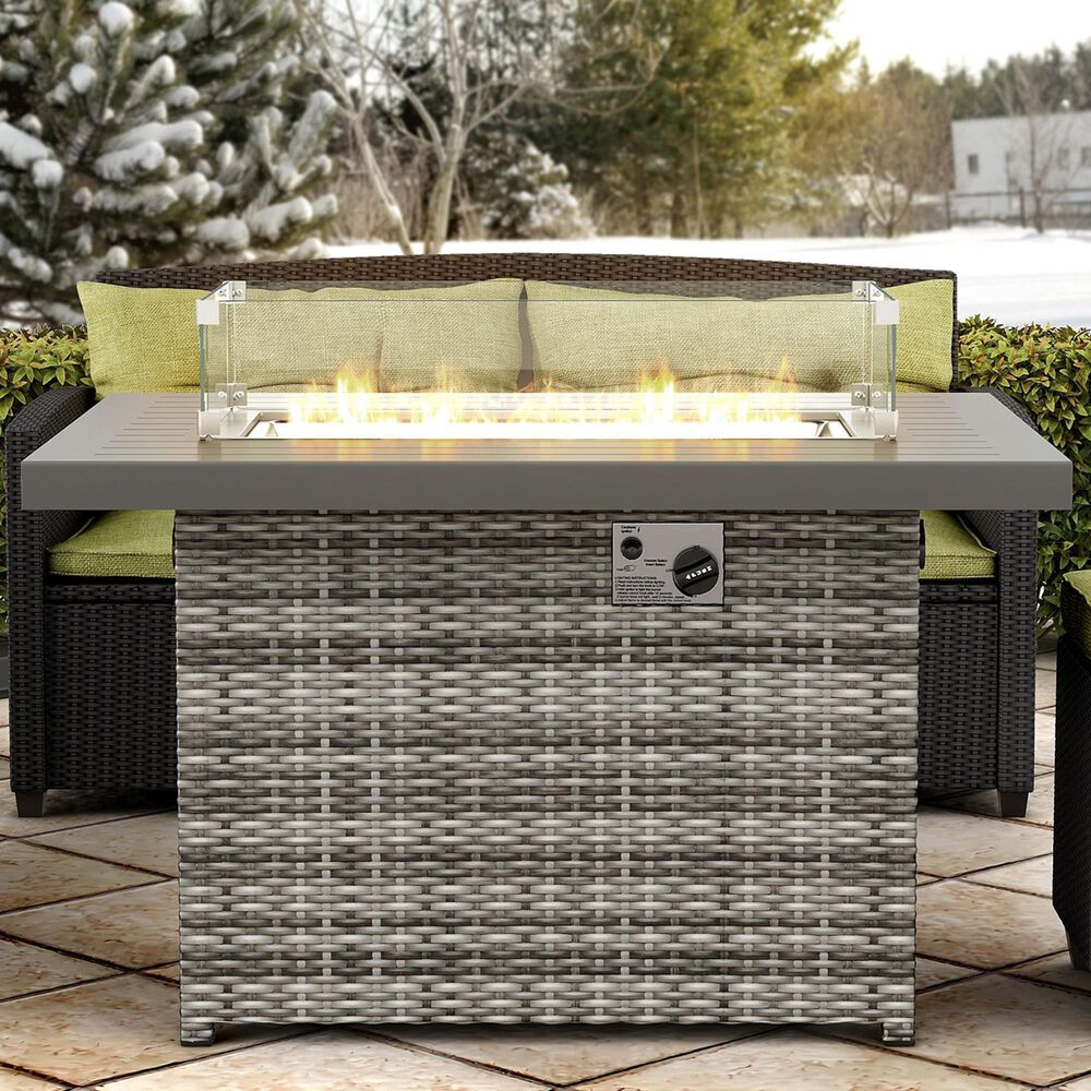 Furniture of America Wies Fire Pit Table in Gray, , large