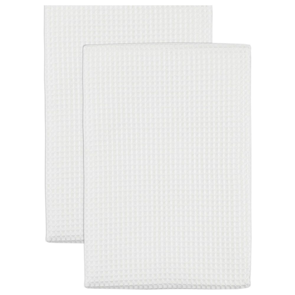 Mukitchen Microfiber Waffle Weave Dish Tower in White (Set of 2), , large