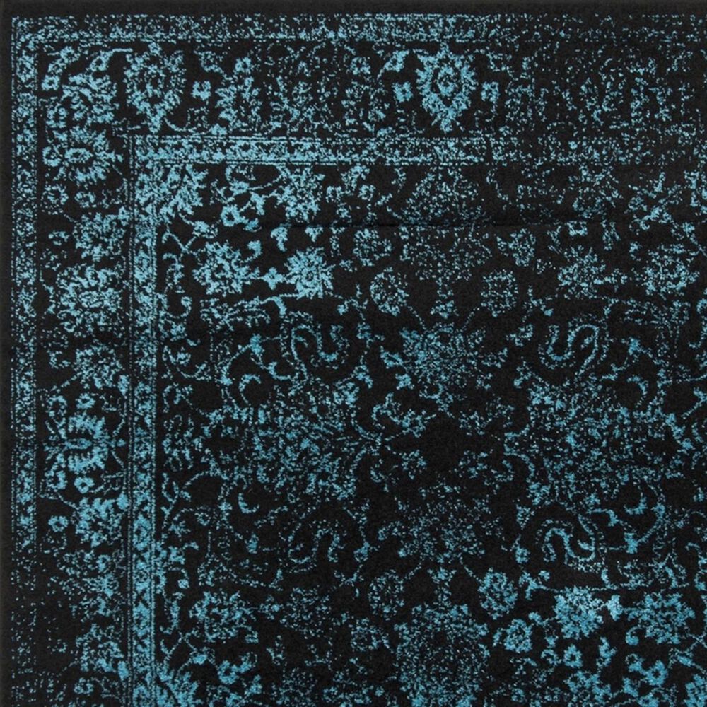 Safavieh Adirondack ADR109K 5&#39;1&quot; x 7&#39;6&quot; Black and Teal Area Rug, , large