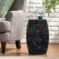Hearth and Haven Ruby Outdoor Barrel End Table with Lace-Cut Design in Black, , large