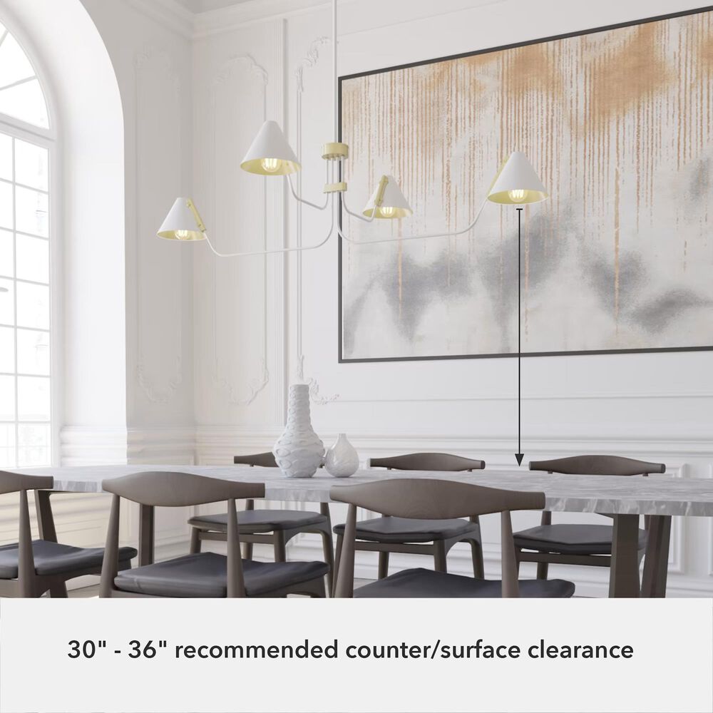 Hunter Grove Isle 4-Light Chandelier in Matte White, , large
