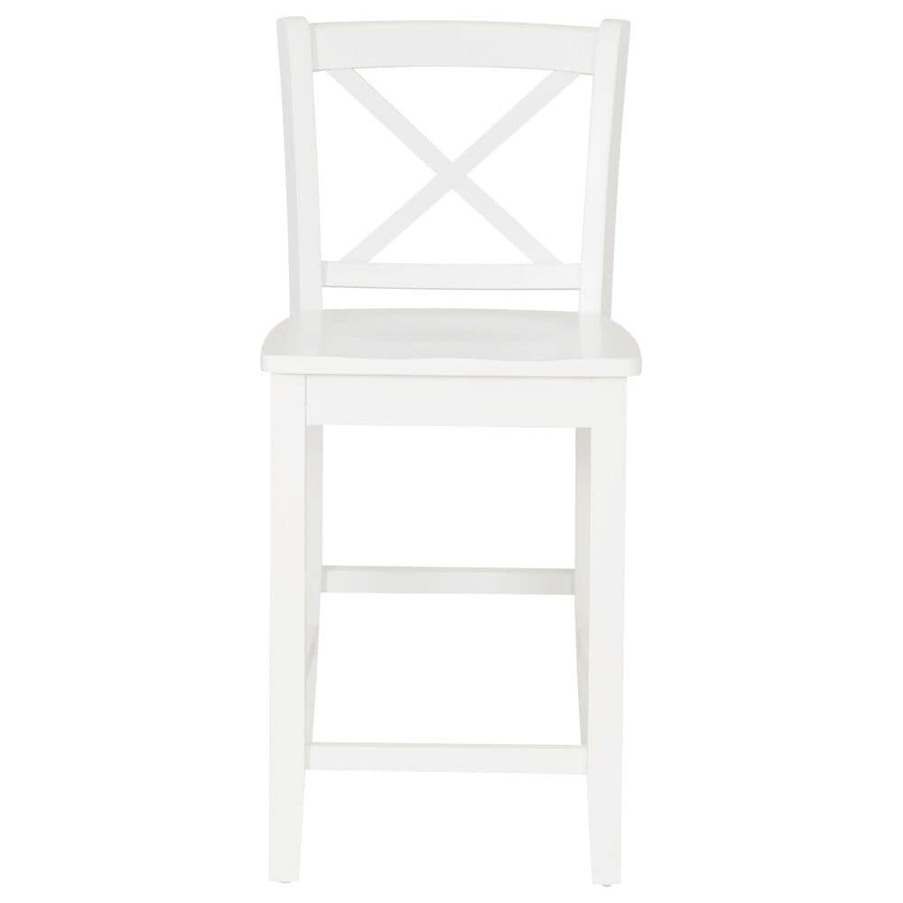 Linon Home Decor Torino X-Back Counter Stool in White, , large