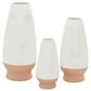 Maple and Jade Abstract Vase in White and Tan (Set of 3), , large