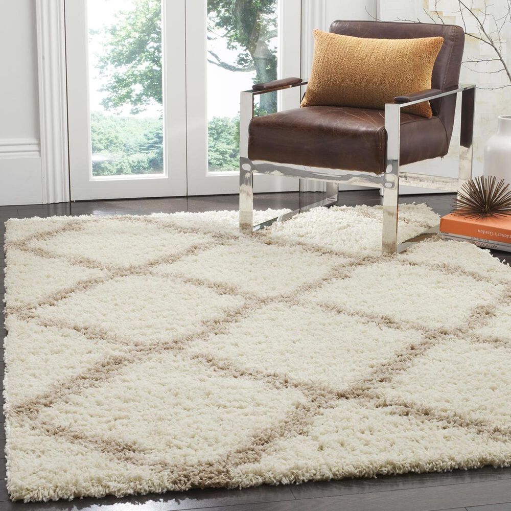 Safavieh Dallas Shag SGD257B-4 4&#39; x 6&#39; Ivory/Beige Area Rug, , large