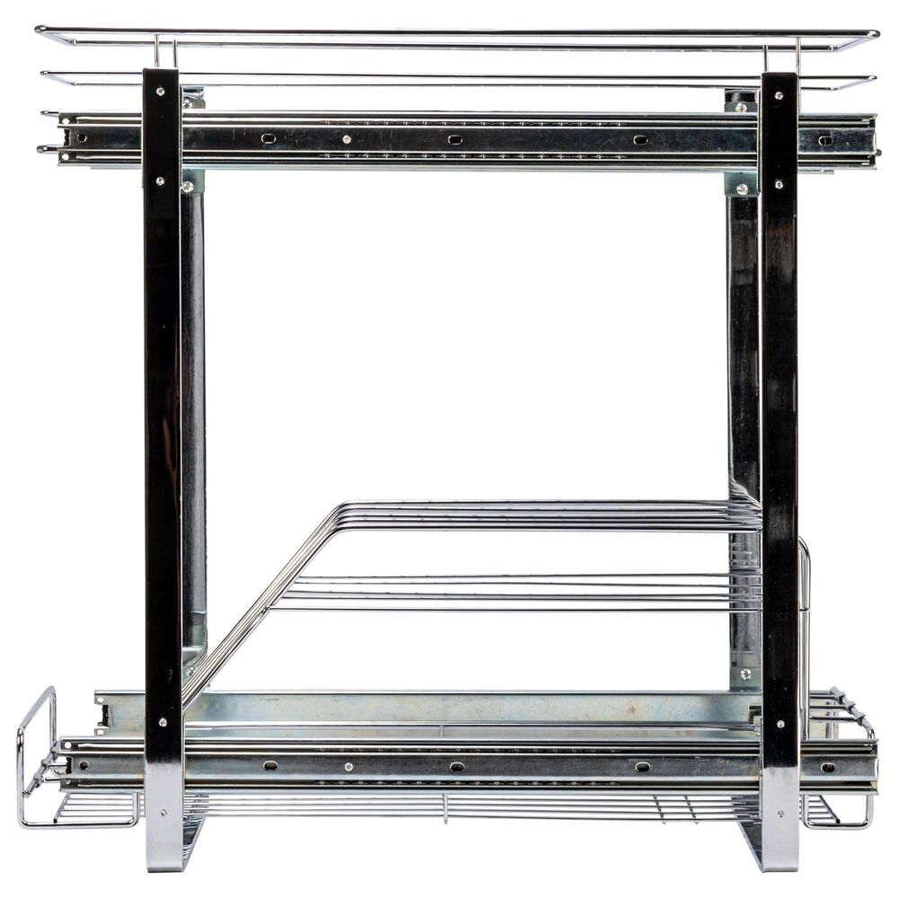 Household Essentials Glidez Multipurpose 2-Tier Pull-Out Organizer for Cookware and Bakeware in Chrome, , large
