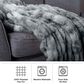 Timberlake 60" x 80" Ruched Faux Fur Throw Blanket in Silver, , large
