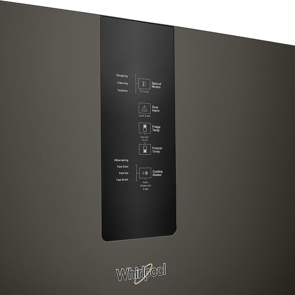 Whirlpool 12.7 Cu. Ft. Counter-Depth Wide Bottom-Freezer Refrigerator in Black Stainless, , large
