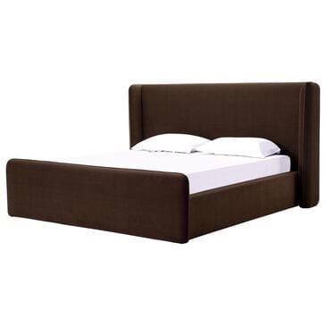 37B Formosa Bacall Upholstered Wingback Platform Eastern King Bed in Cola Velvet, , large
